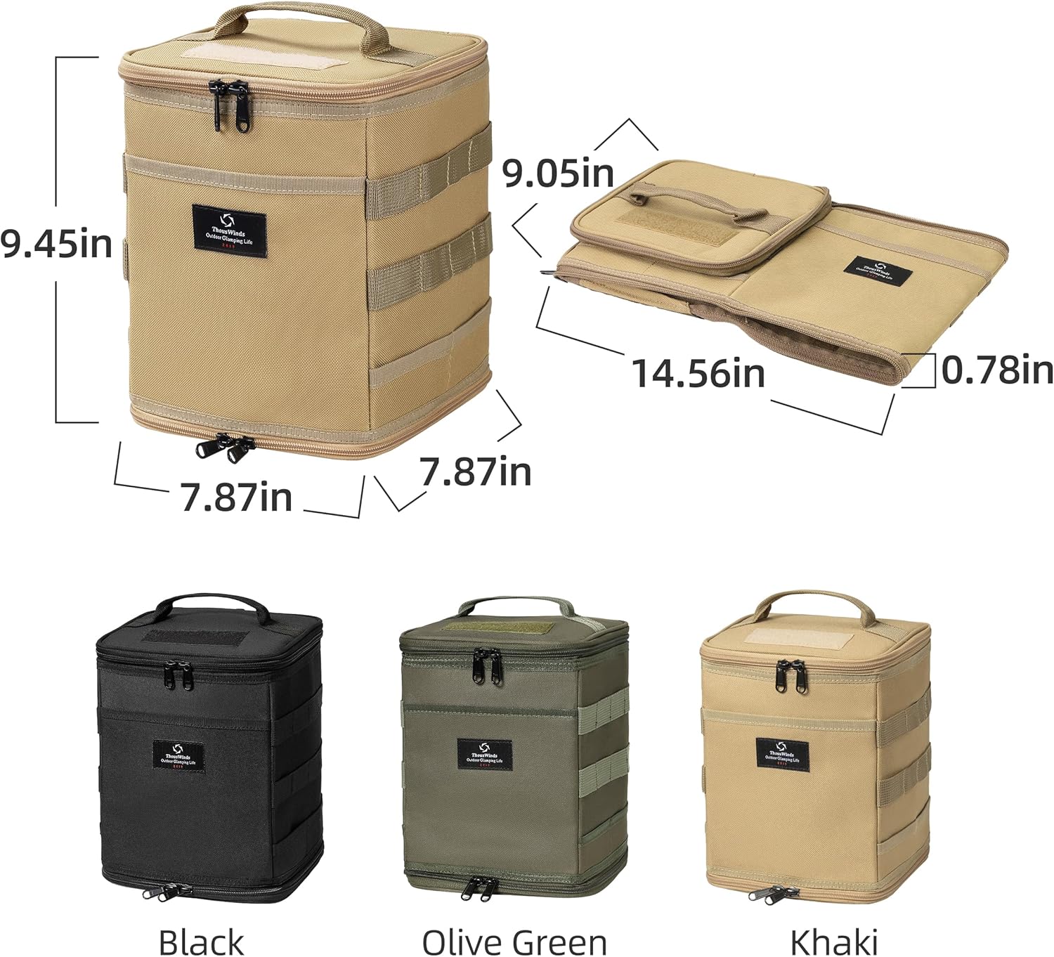 Thous Winds Tactical Camping Storage Bag 9.6L, Black - Image 5