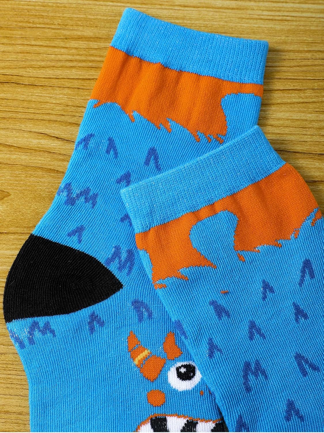 Jinei 10 Pairs Boys Silly Socks with Monster Pattern Kids Crazy Novelty Funny Wacky Socks Day Gifts for Kids - Image 7