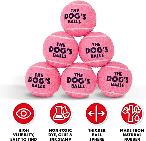 Miniatura 5 de The Little Dog's Balls, pelotas de tenis para perros, paquete de 6 unidades, juguete fuerte para entrenamiento de agilidad, entrenamiento de