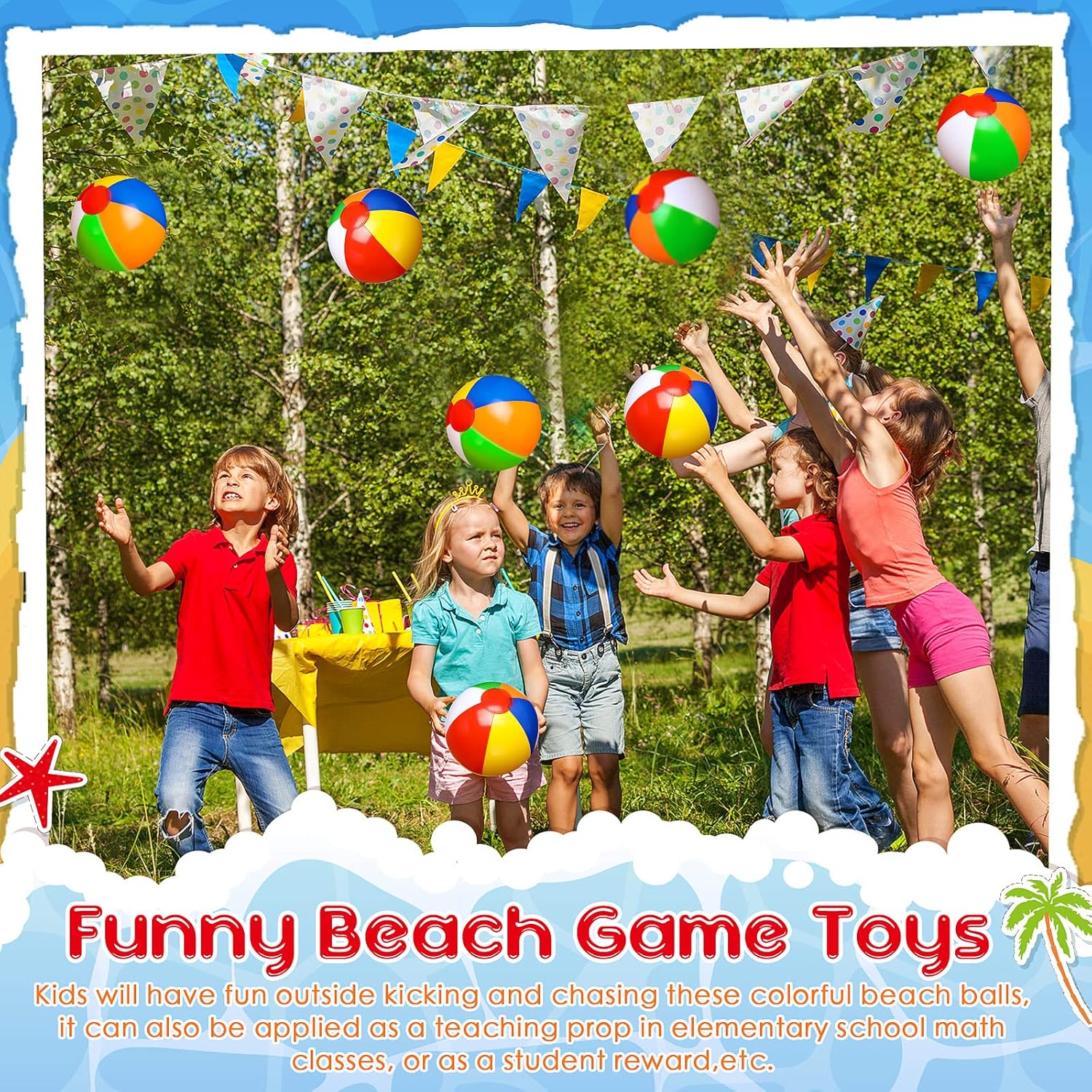 Zhanmai 100 Pack Inflatable Beach Balls 5 Inch Summer Beach Ball Pool Party Toy for Kids and Adults Blow Up for Party Favor Daily Game Toys Birthday Decorations (Rainbow Color)