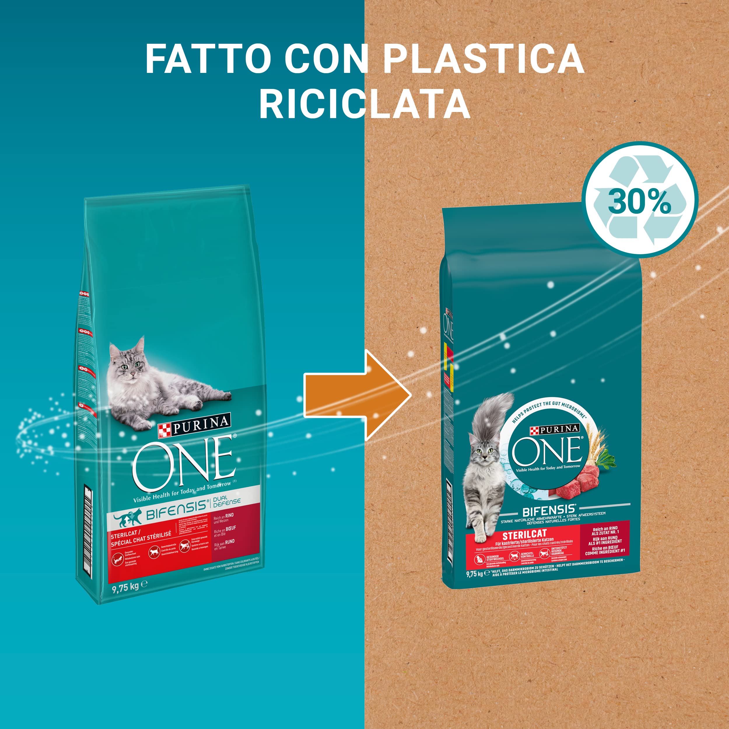Purina One Bifensis Sterilcat Crocchette Gatto Sterilizzato Ricco in Manzo e Frumento 9,75 kg