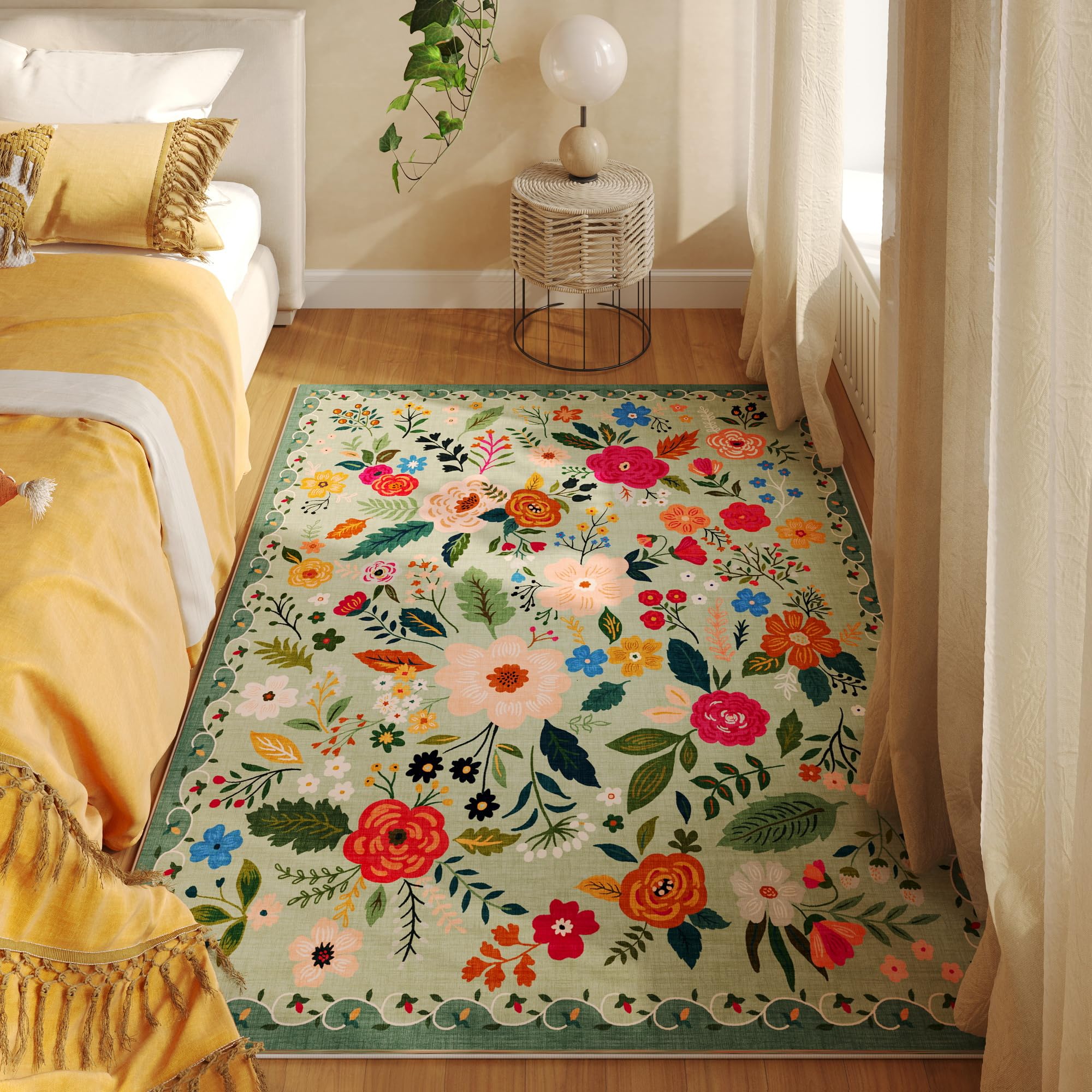 Amazon.com: Rugcomf Bedroom Rug 3x5 Rug Washable Area Rug Non Slip Low ...