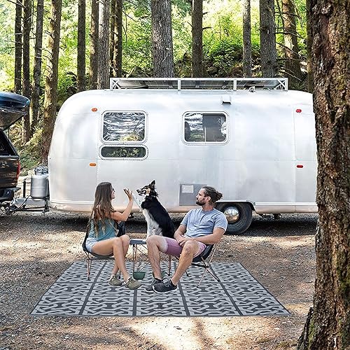 Miniatura 14 de SAND MINE Alfombras reversibles, alfombra de paja de plástico, alfombra de área moderna, alfombra de pavimento grande y alfombra para exteriores