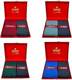 JHABAK'S Unstitched Premium Cotton Blend Solid Shirt &amp; Trouser Fabric - 2.25 m Shirt Cloth - 1.30 m Pant Piece (Pack of 4)