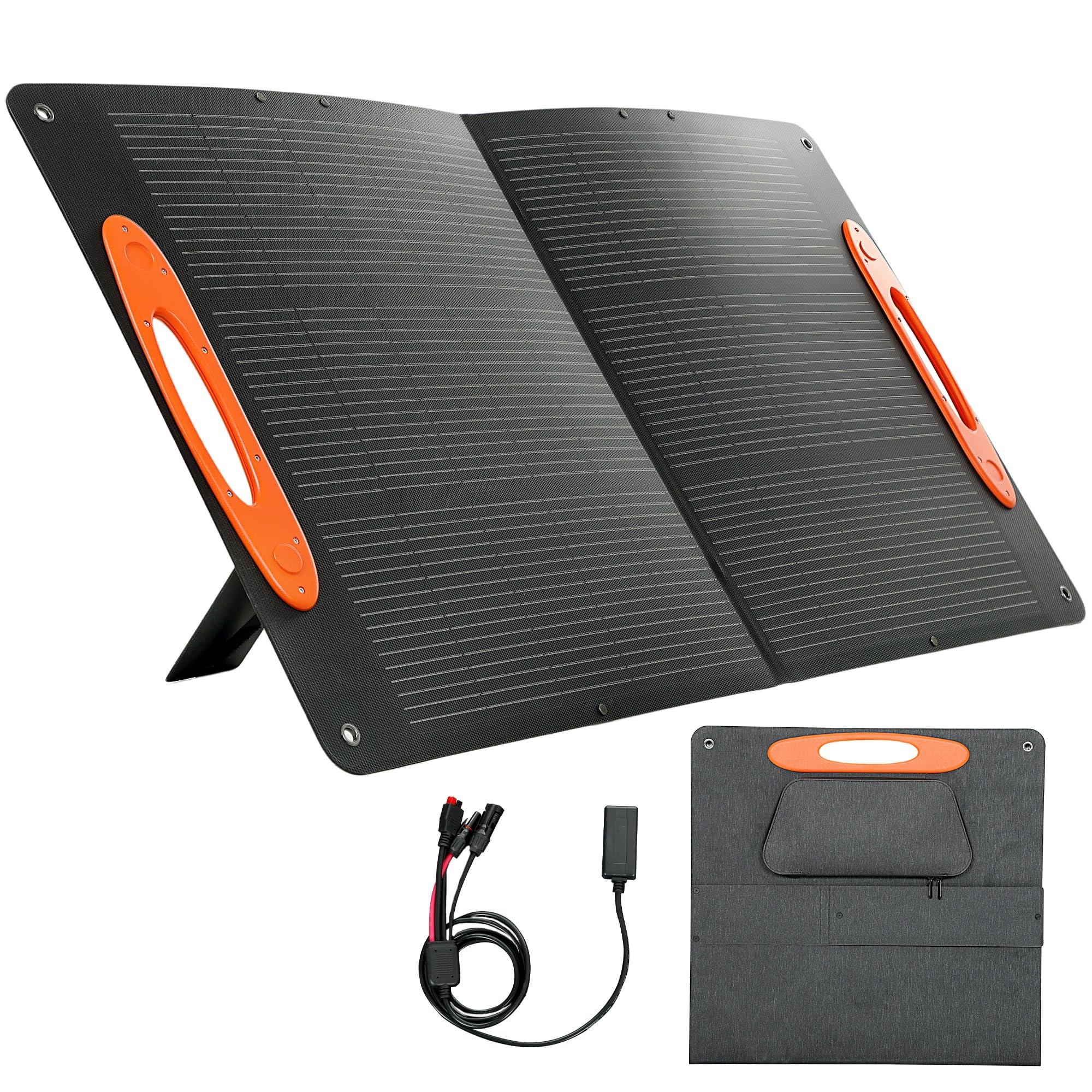 HOMCOM 100W Portable Solar Panel USB-A USB-C Black 1140mm x 600mm