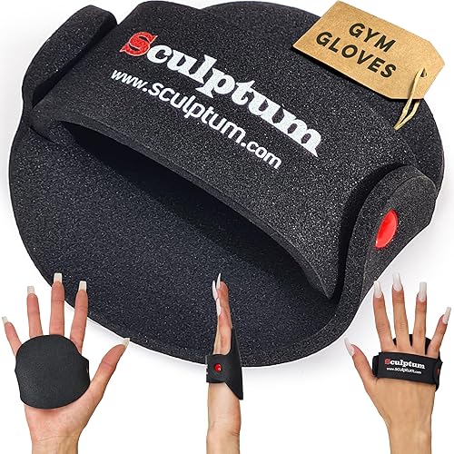 Guantes de gimnasio anti-callo, acolchado adaptativo negro para entrenamiento con pesas, crossfit, fitness, protección de agarre cómodo