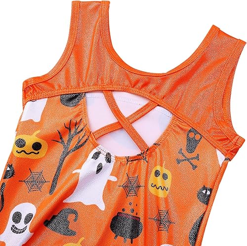 Miniatura 4 de TFJH E Leotardos de gimnasia para niñas, ropa de ballet para práctica, espalda cruzada, de una pieza, 3-12 años