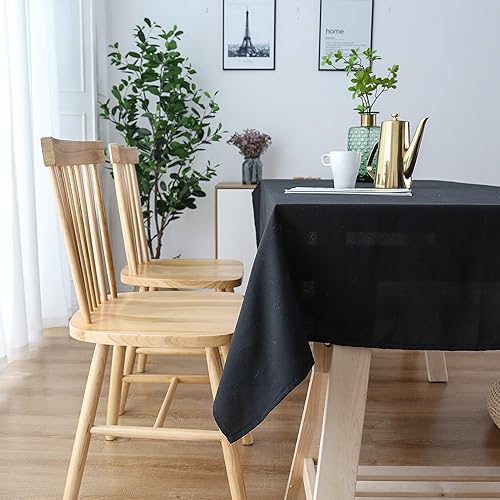 Miniatura 10 de Lespoir Manteles de algodón para mesas rectangulares, mantel de tela de algodón blanco de 54 x 102 pulgadas, manteles de algodón para mesas