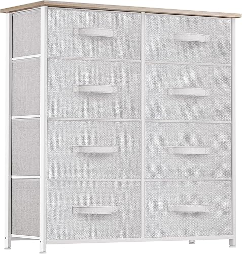 Miniatura 35 de YITAHOME Cómoda de tela de 4 cajones, cómoda y cómoda para dormitorio, sala de estar, pasillo, armarios, marco de acero resistente, parte superior
