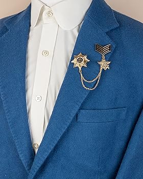Spilla A Stella Con Nappe E Catena - Gioiello 2 In 1 Per Uomo E Donna, Accessorio Per Risvolti