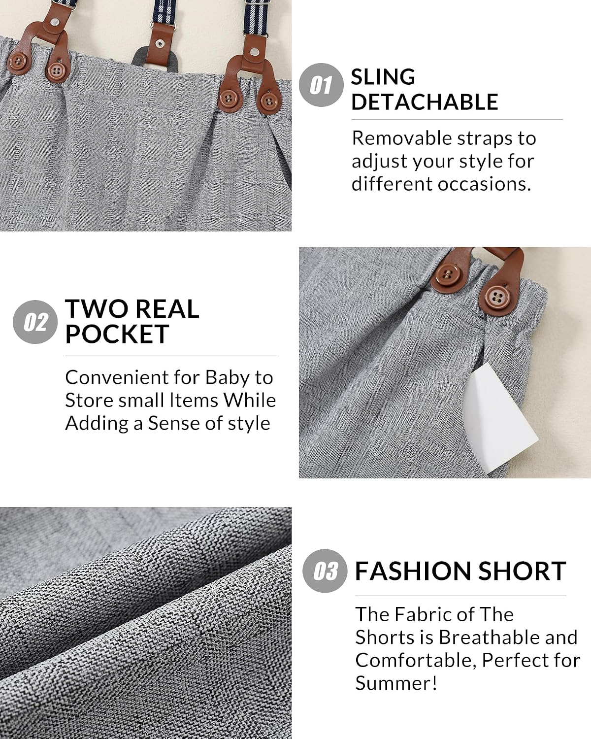 ZOEREA Boy Clothes Kids Formal Suit Summer Short Sleeve Shirt & Shorts Gentleman Outfit 2 Piece Clothing Set 5-10Y