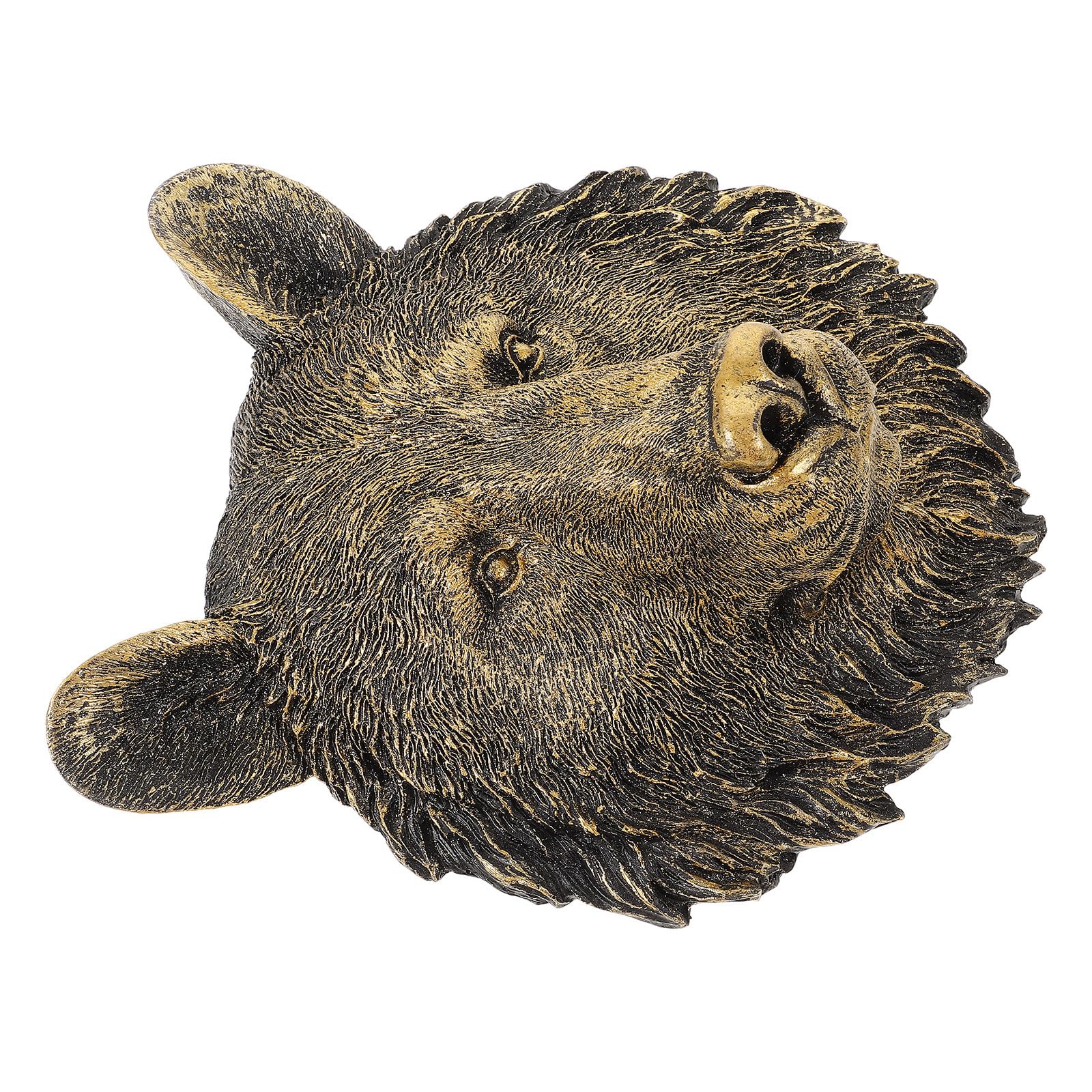 Gatuida Scultura da Appendere alla Parete in Resina a Forma di Testa d'Orso Decorazione Murale Artistica per Soggiorno e Ufficio Decorazione da Parete in Resina Resistente 20X23X95 CM