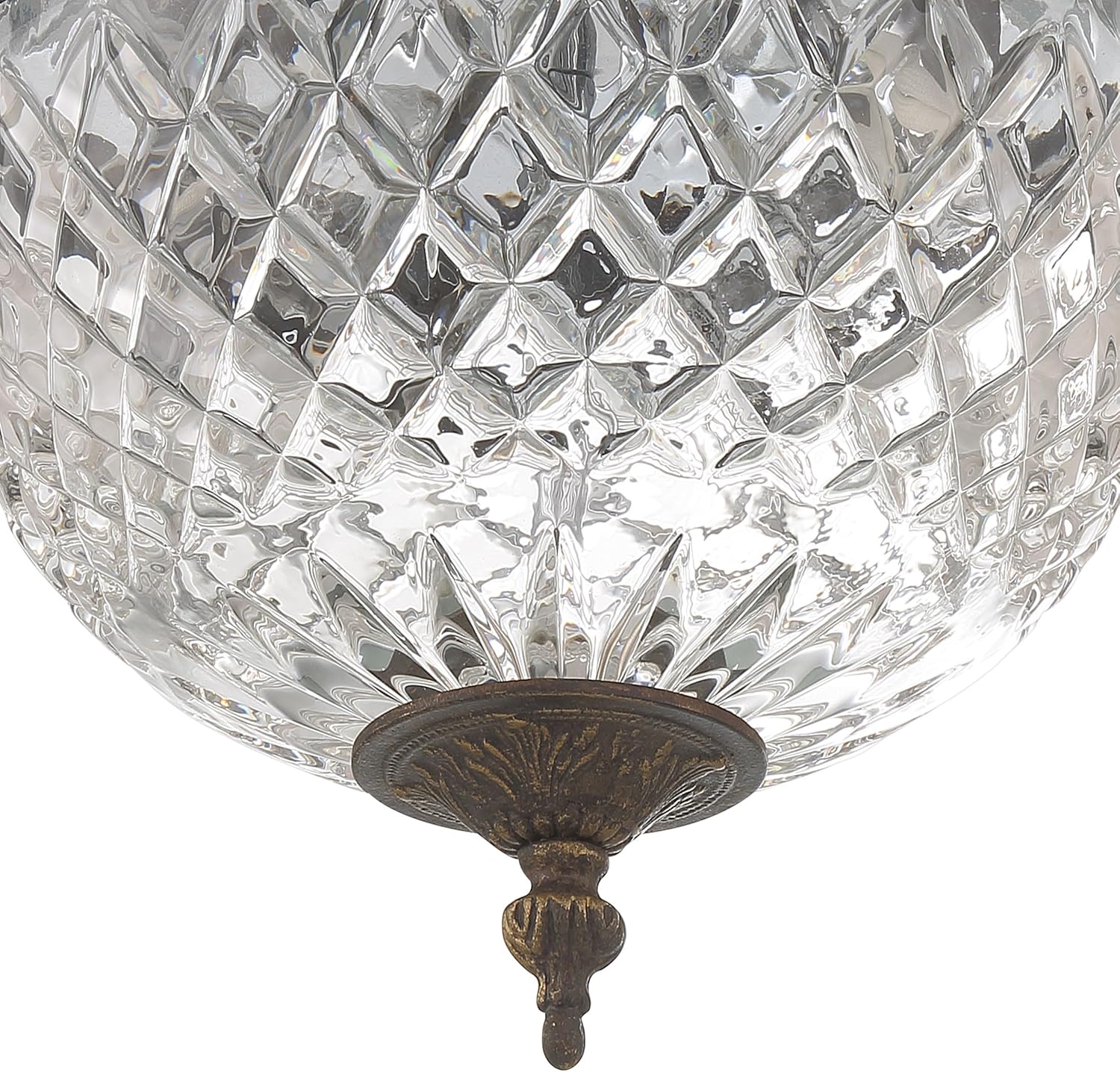Crystorama 2 Light English Bronze Crystal Flush Mount