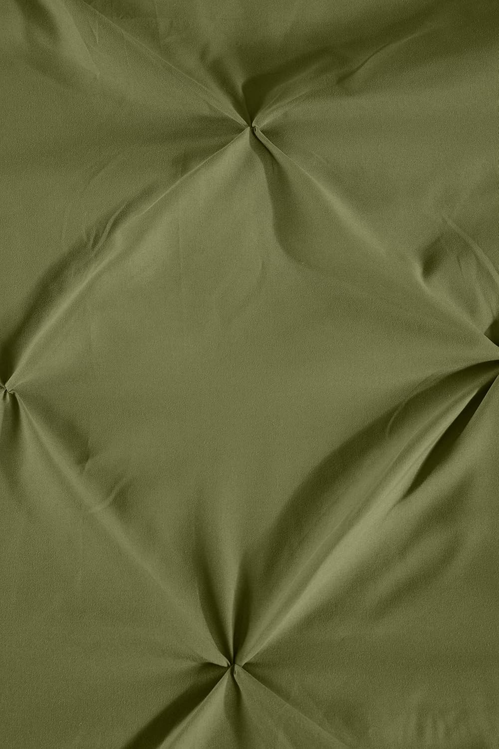 Chezmoi Collection Berlin Olive Green Pinch Pleat King Comforter Set, 3-Piece (Comforter and Pillow Shams) - Soft Pintuck, Lightweight All Season Microfiber Bedding