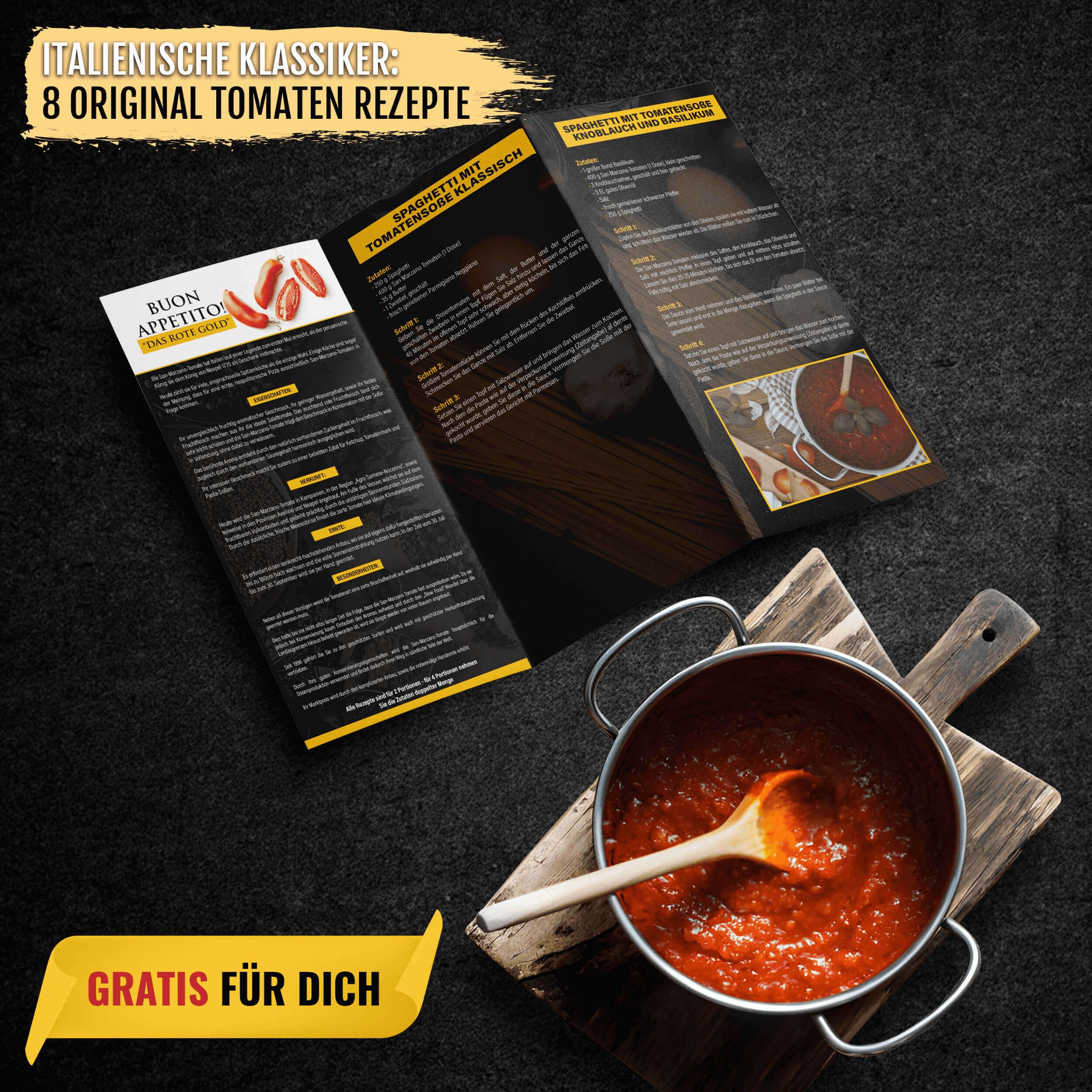 DELICRET - San Marzano Tomaten 400g aus Kampanien vom Rande des Vesuv "Das rote Gold" (24x San Marzano Tomaten)