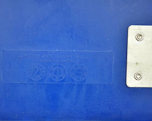 Miniatura 2 de Swing Set Stuff - Asiento de cinturón de goma comercial con cadenas y ganchos con logotipo SSS, columpio para patio de juegos, azul