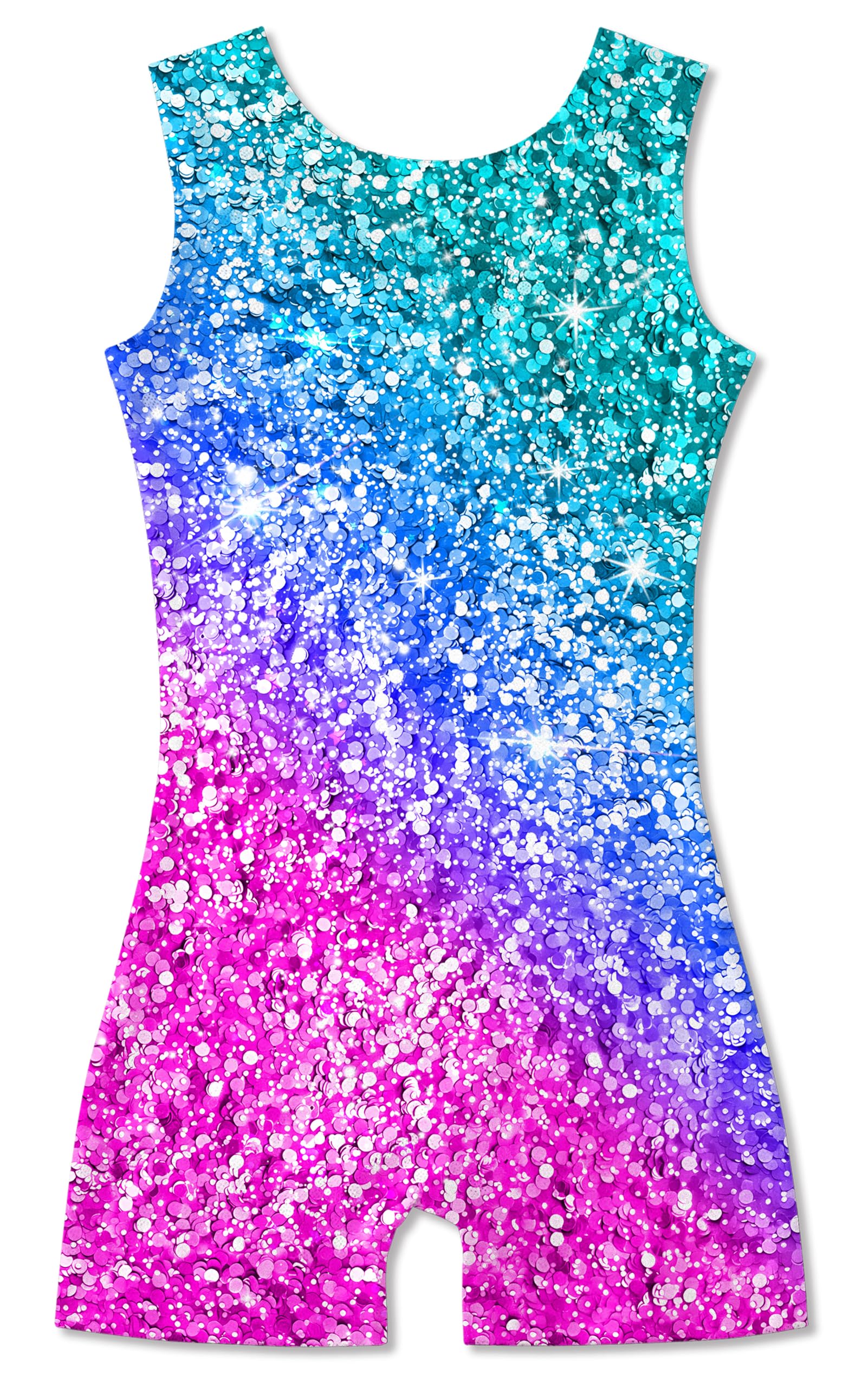 ACOCOPY Girls Leotards for Gymnastics Sparkly Biketards Unitard with Shorts Quick Dry Dance Outfits 4-9 Years — view 15