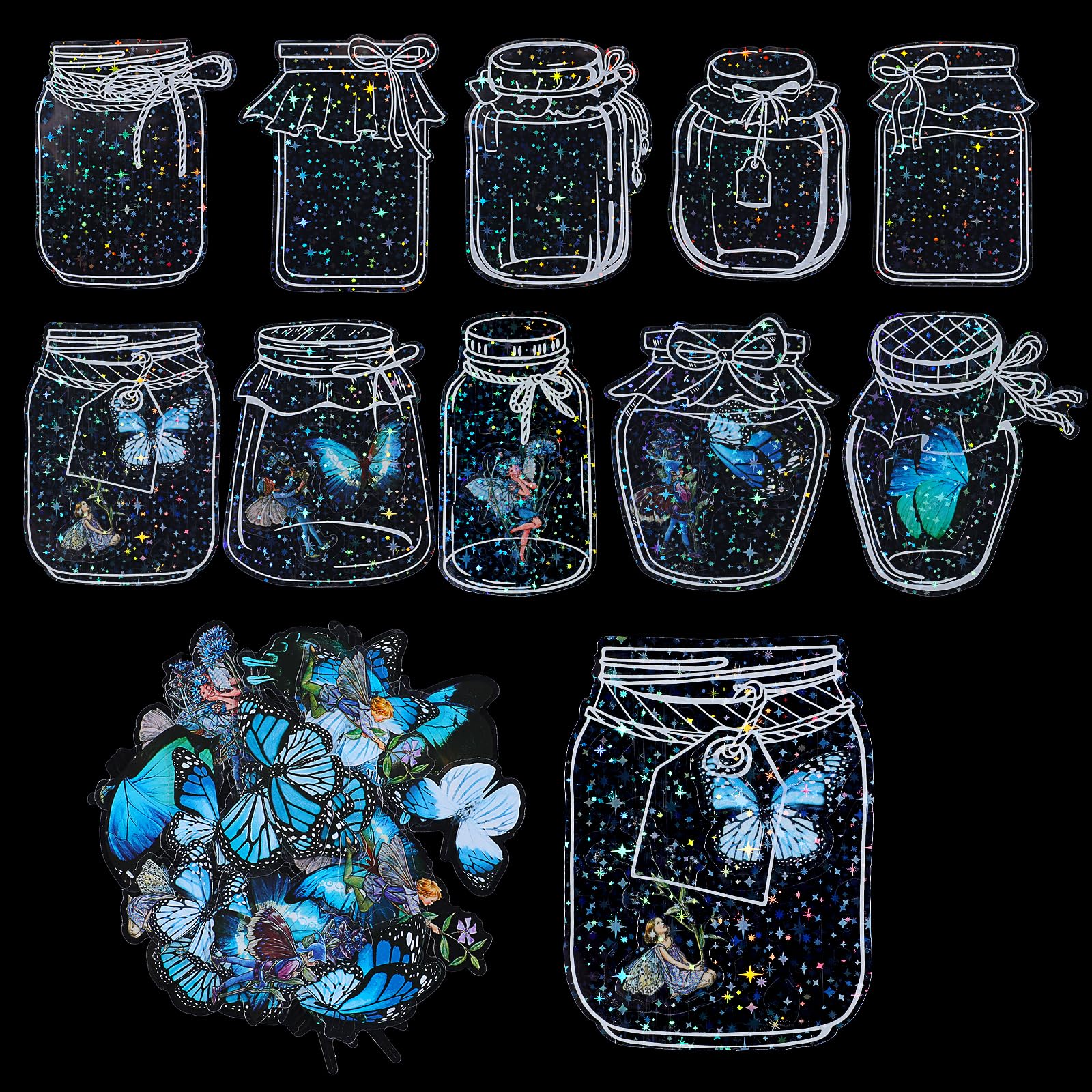 DIVINA VITAE 40 Marcadores Transparentes Relieve Mezcla Flores Secas Marcadores Flores Secas Transparentes Adecuados para Hacer Marcapáginas Hechos a Mano (Las Mariposas Construyen Sueños)