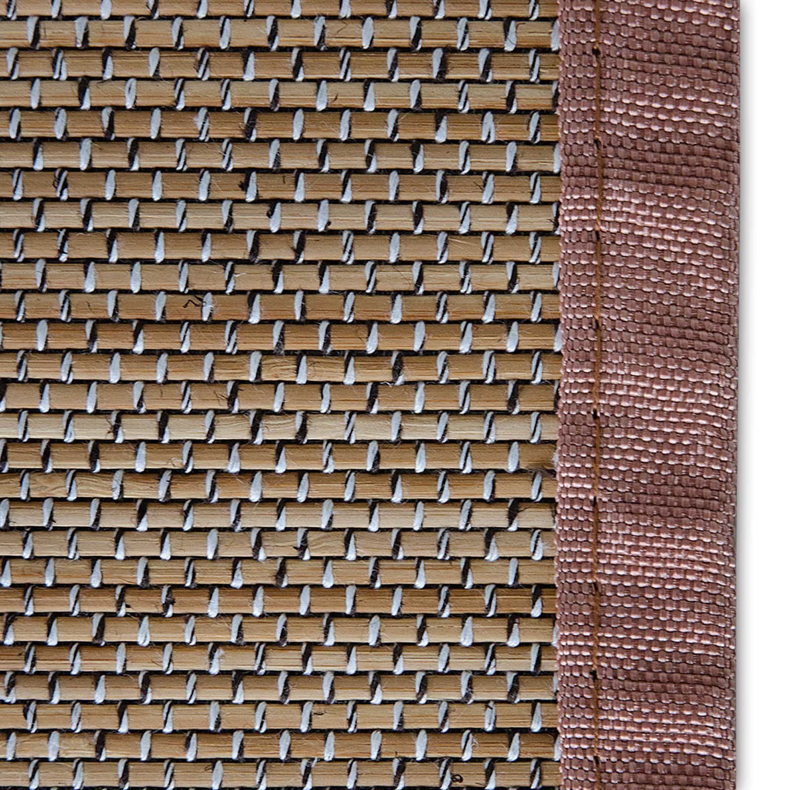 Floordirekt Tapis en bambou avec cadre en tissu | Design naturel en plusieurs couleurs et tailles (160 x 230 cm, Panda Brun)