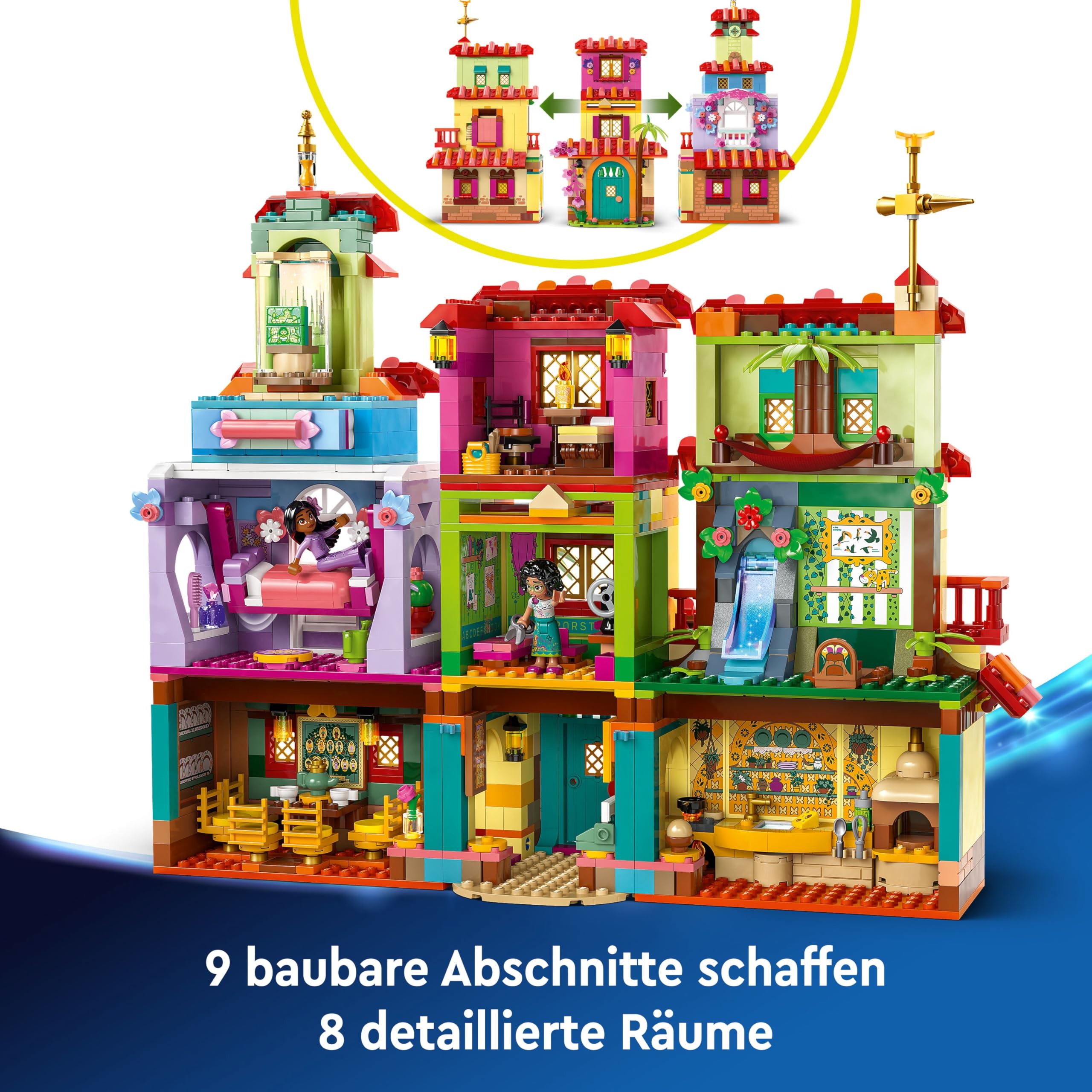 LEGO ǀ Disney Encanto Das magische Haus der Madrigals, Puppenhaus für Kinder mit der Spielfigur Mirabel, Bauspielzeug für Mädchen und Jungen ab 7 Jahren 43245
