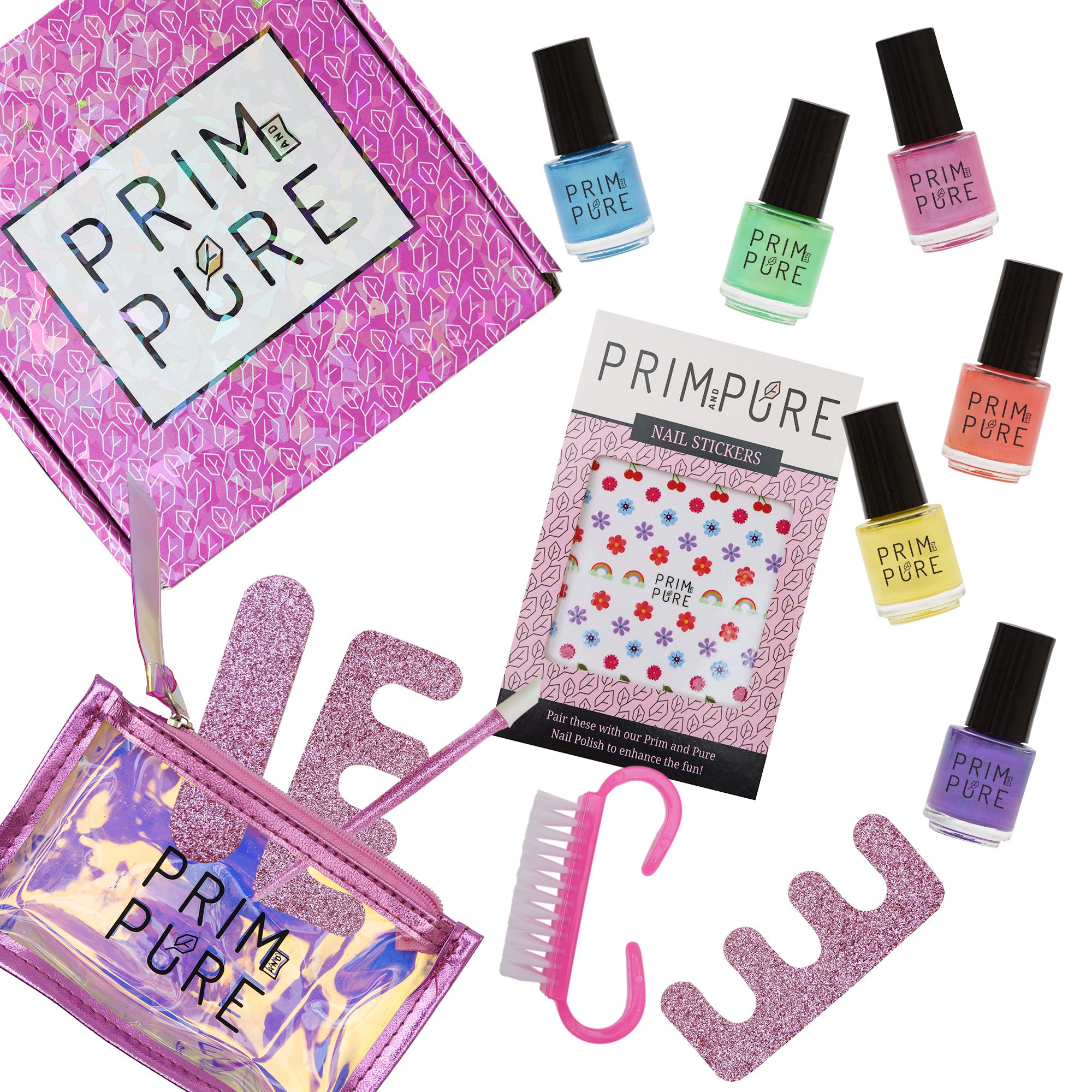 Prim and Pure Nail Polish Set Made for Kids | Nail Polish for Children, Kid Safe Fashion Solution, Peel-Off, Non-Toxic Formula (6 Pack)