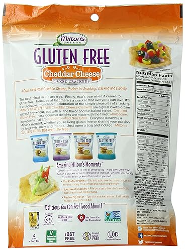 Miniatura 5 de Milton's Galletas sin gluten, sal marina crujiente, proyecto verificado sin OMG, Kosher, aperitivo certificado sin gluten, 5 granos en cada bocado