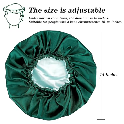 Miniatura 2 de Gorro de seda para dormir de satén para mujeres negras con pelo rizado, Verde