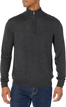 Goodthreads Men's Lightweight Merino Wool Quarter-Zip Jumper (Available in Tall)