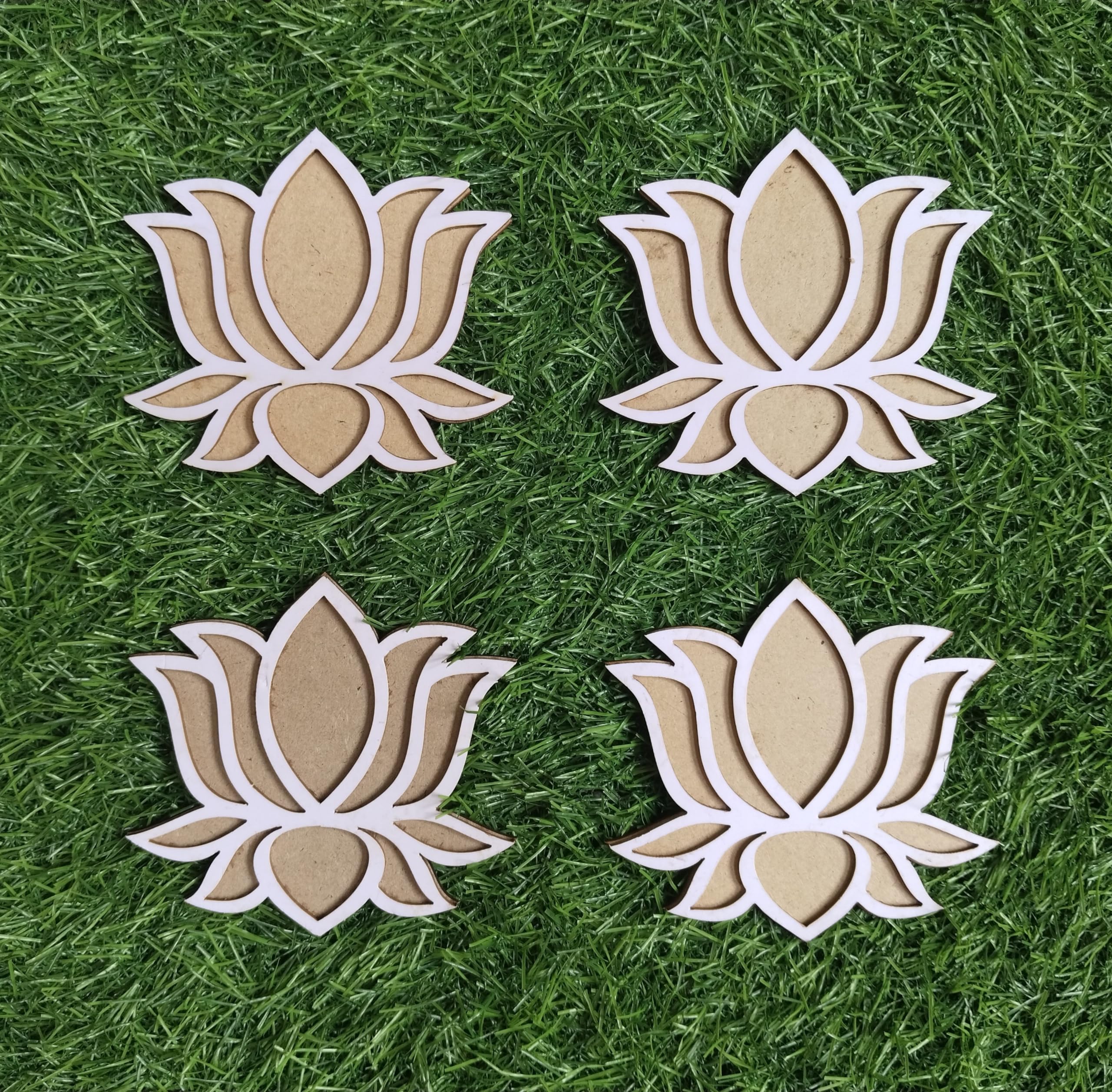 Rangoli Stencil - Wooden/MDF Material | Ready to Draw for Festivals & Events (Lotus Stencils 4 Inch) (B0CS3SGPC6) Amazon Price History, Amazon Price Tracker