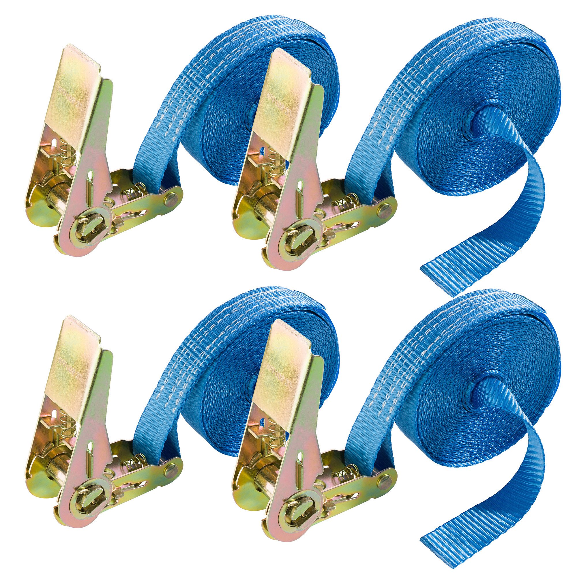 Arebos 4 x cinghia tracolla cinghie | cinghie a cricchetto | 1 pezzo rigide 6 mx25 mm | 800daN | 800 kg