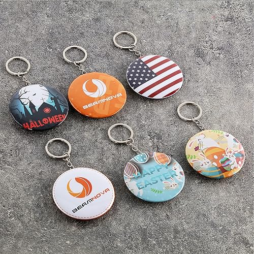 Miniatura 8 de BEAMNOVA Suministros de piezas de botón de metal, 100 unidades de 2.283 in  2.28 pulgadas (2-14 pulgadas) llavero abridor de botellas para máquina