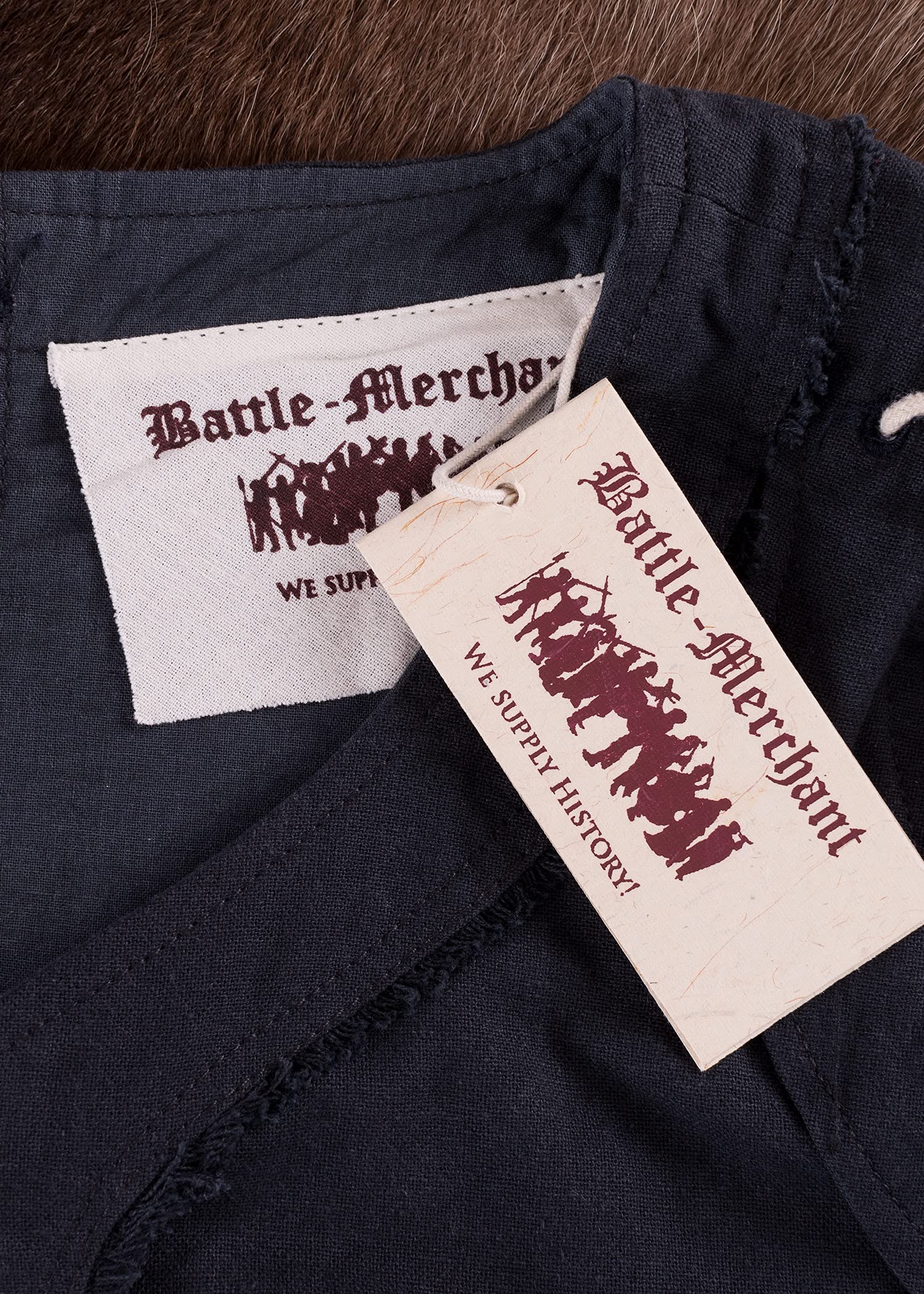 Battle-Merchant Średniowieczna sukienka damska Marit | sukienka Wikingów ze sznurowaniem kostium podkreślający sylwetkę bawełna, niebieski, XL