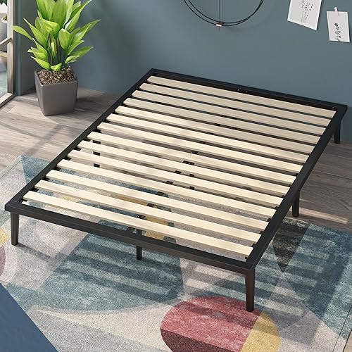 Miniatura 3 de Zinus Parker - Cama de plataforma con patas cónicas, soporte de listones de madera, no necesita somier, fácil montaje, tamaño King
