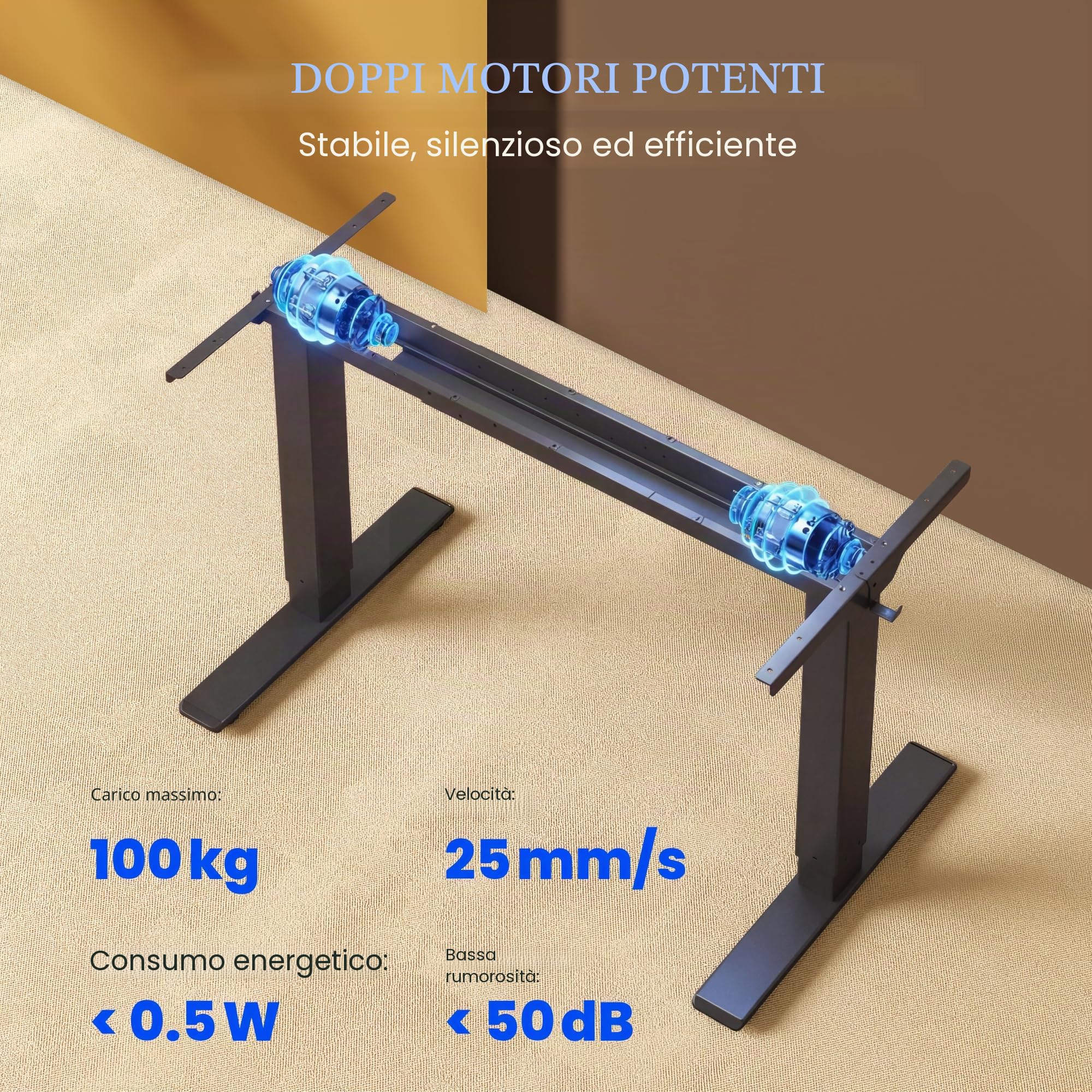 FLEXISPOT E1 PRO Scrivania Regolabile in Altezza con 2 Motori con Memoria Automatica Intelligente Standing Desk Scrivania Elettrica Scrivania Motorizzata