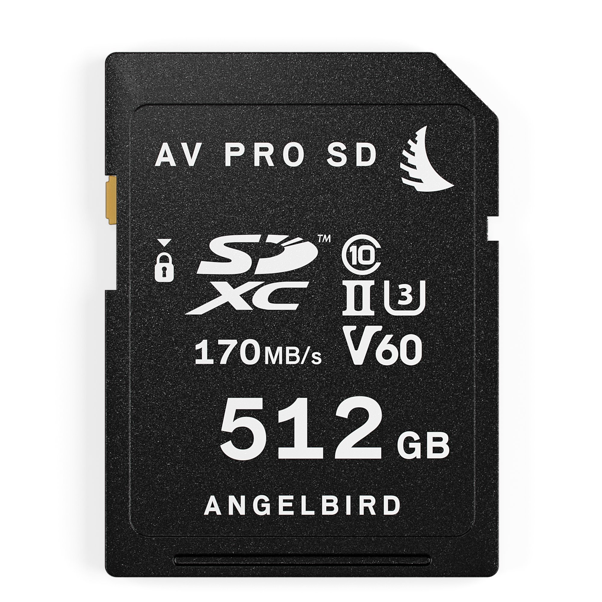 Angelbird AV Pro SDXC AVP512SDV60 - Tarjeta de Memoria SDXC (512 GB, UHS-II, V60, Clase 10, estándar U3, hasta 170 MB/s de Lectura y 105 MB/s de Escritura)