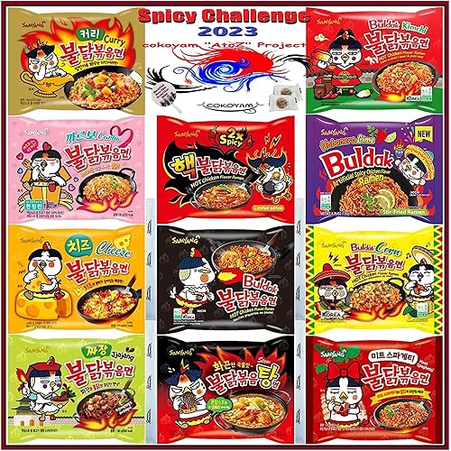 Samyang - Combo de 11 sabores de pollo picante - Buldak Ramen 11 paquetes Samyang - Combo de 11 sabores de pollo picante - Buldak Ramen 11 paquetes