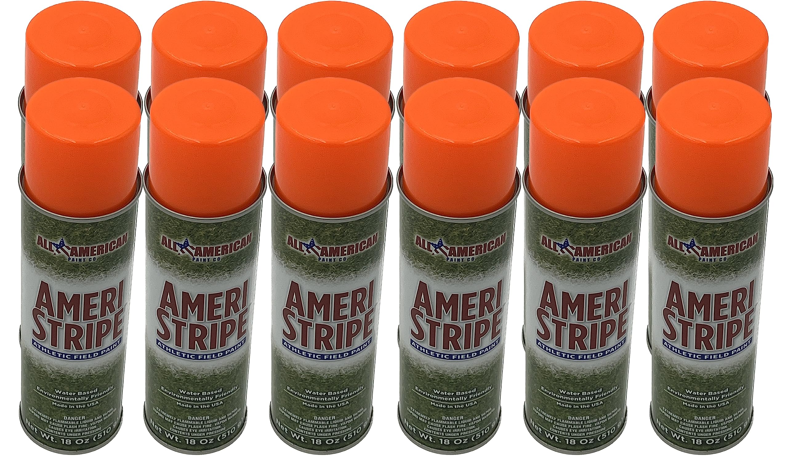 Orange Athletic Field Paint - 1 Case (12 Cans) 18 oz. of Paint per Can