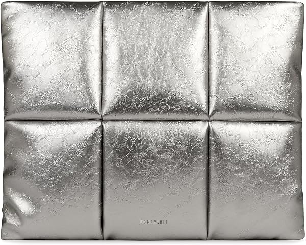 Comfyable Puffy etui na laptopa 15/16 cali, puffer MacBook z kieszenią wewnętrzną, kompatybilny z MacBook Air 15 M5 A3448 i MacBook Pro 16 M5, wodoodporny PU, Srebrny