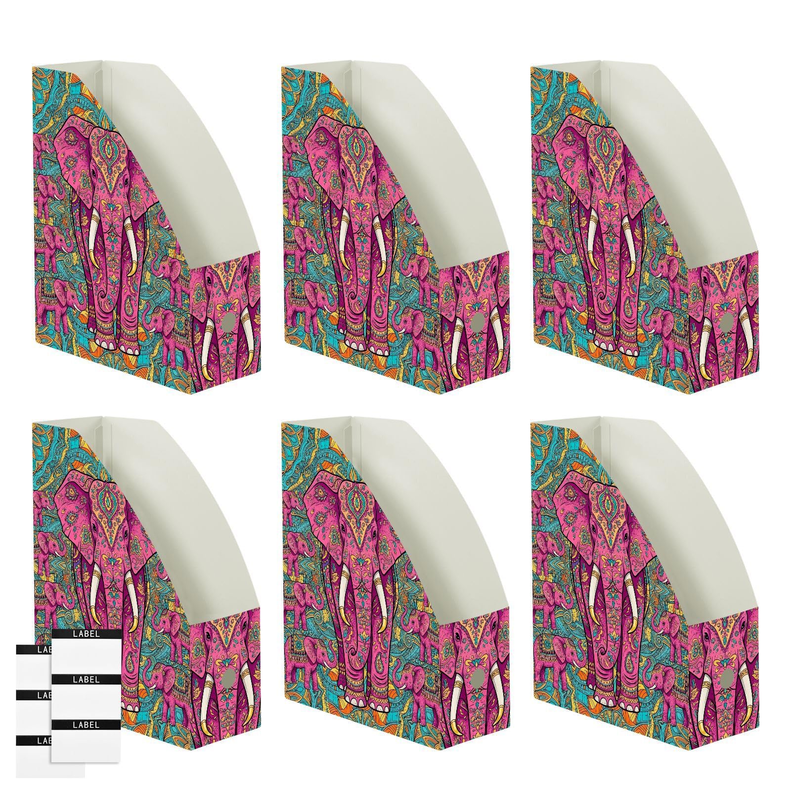 Colorful Elephant Pink Paper Organizer per scrivania