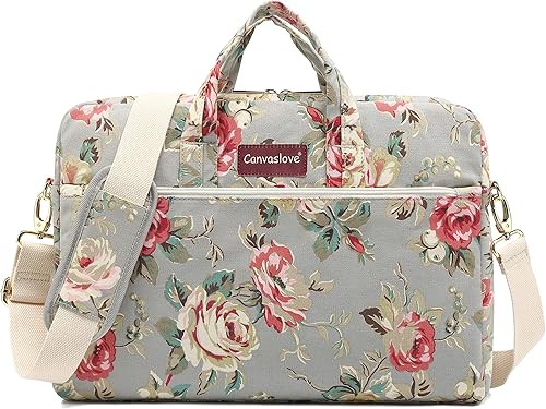 Miniatura 14 de Canvaslove - Bolsa de hombro impermeable con funda para MacBook Pro de 16 pulgadas y laptop de 15 a 15.6 pulgadas (rosa blanca de 15 pulgadas) ‎Rosa