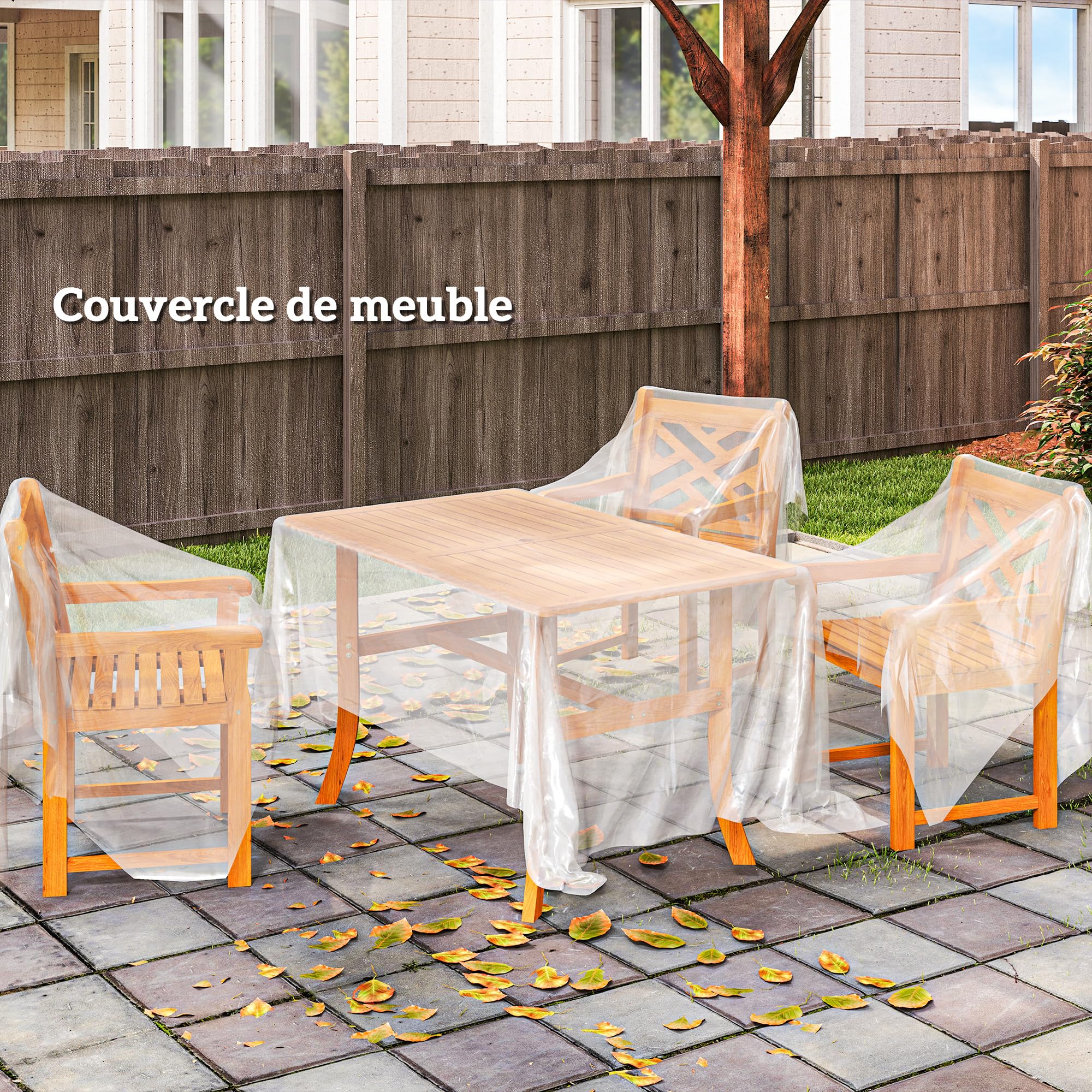 Outsunny Bâche pour Serre Plastique Transparente 6 x 10 m Imperméable Résistante aux UV Polypropylène 150g/m²