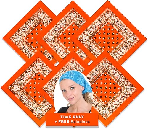 BASICO 6Pack Bandanas for Men and Women I Bandana Headbands Handkerchiefs