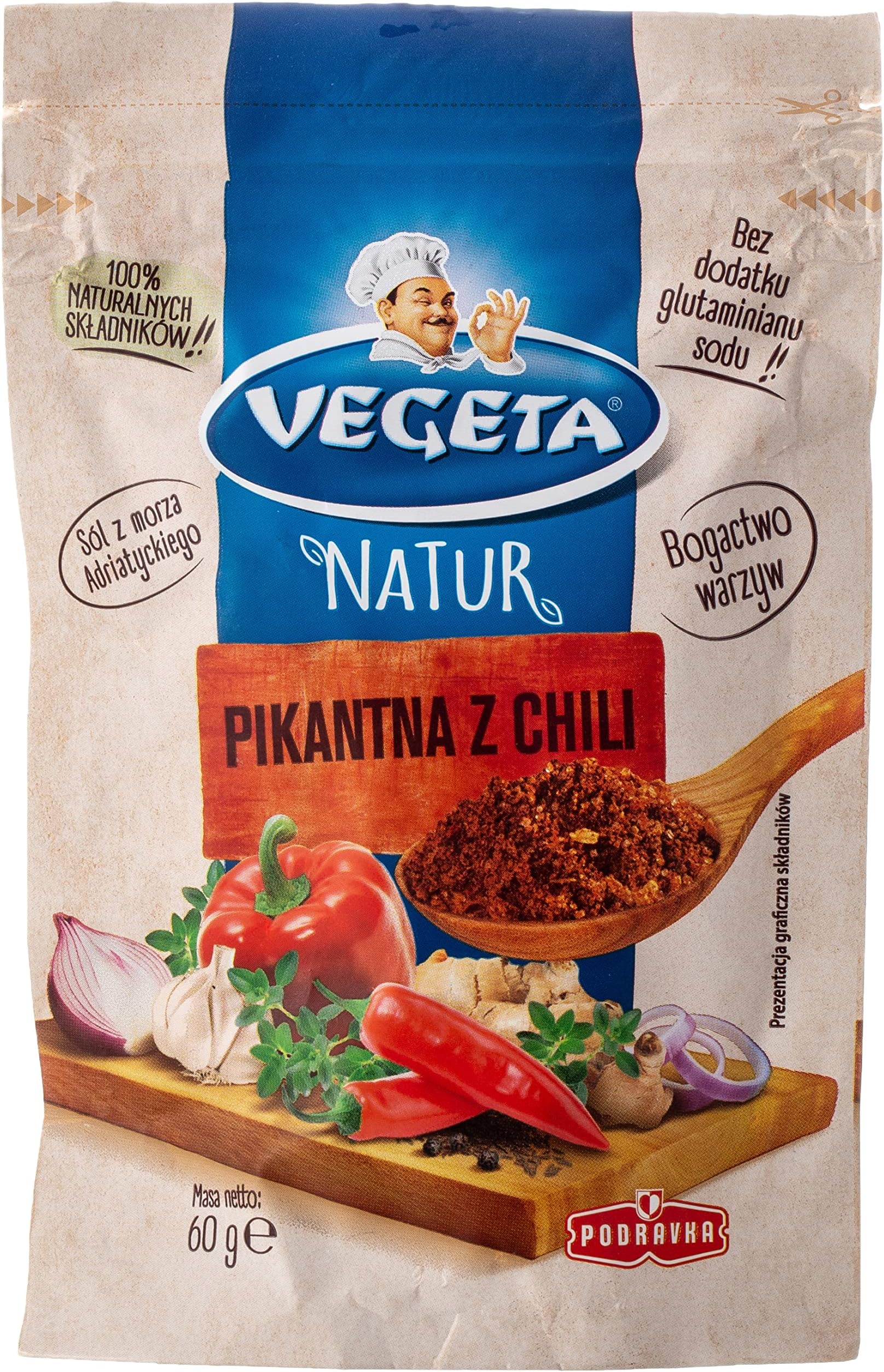 Vegeta Natur Chili All Purpose Seasoning 60 gm Pikantan Z for Spicyness and Taste