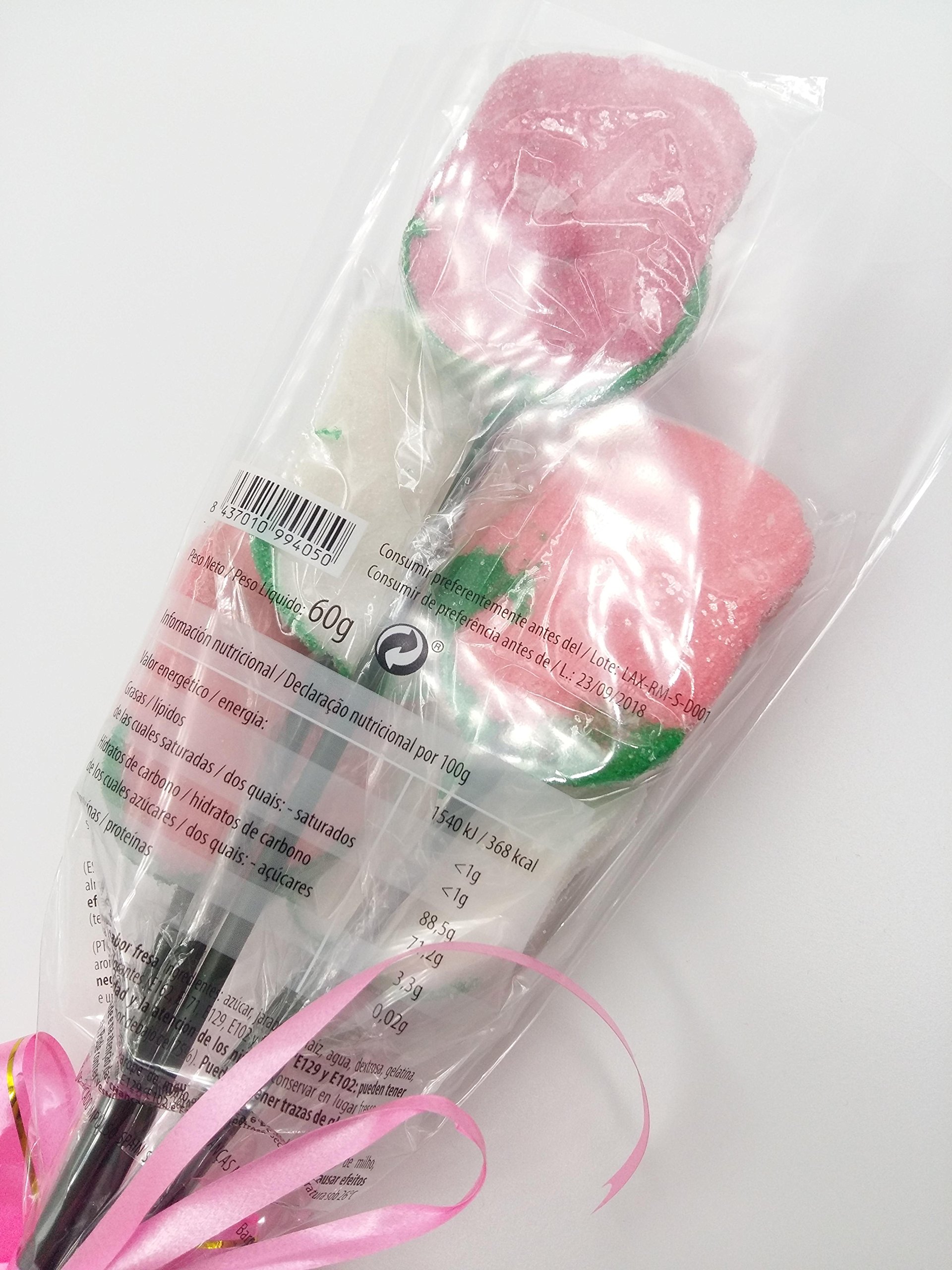 Ramo de rosas de espuma dulce marshmallow golosina gominola - San Valentín