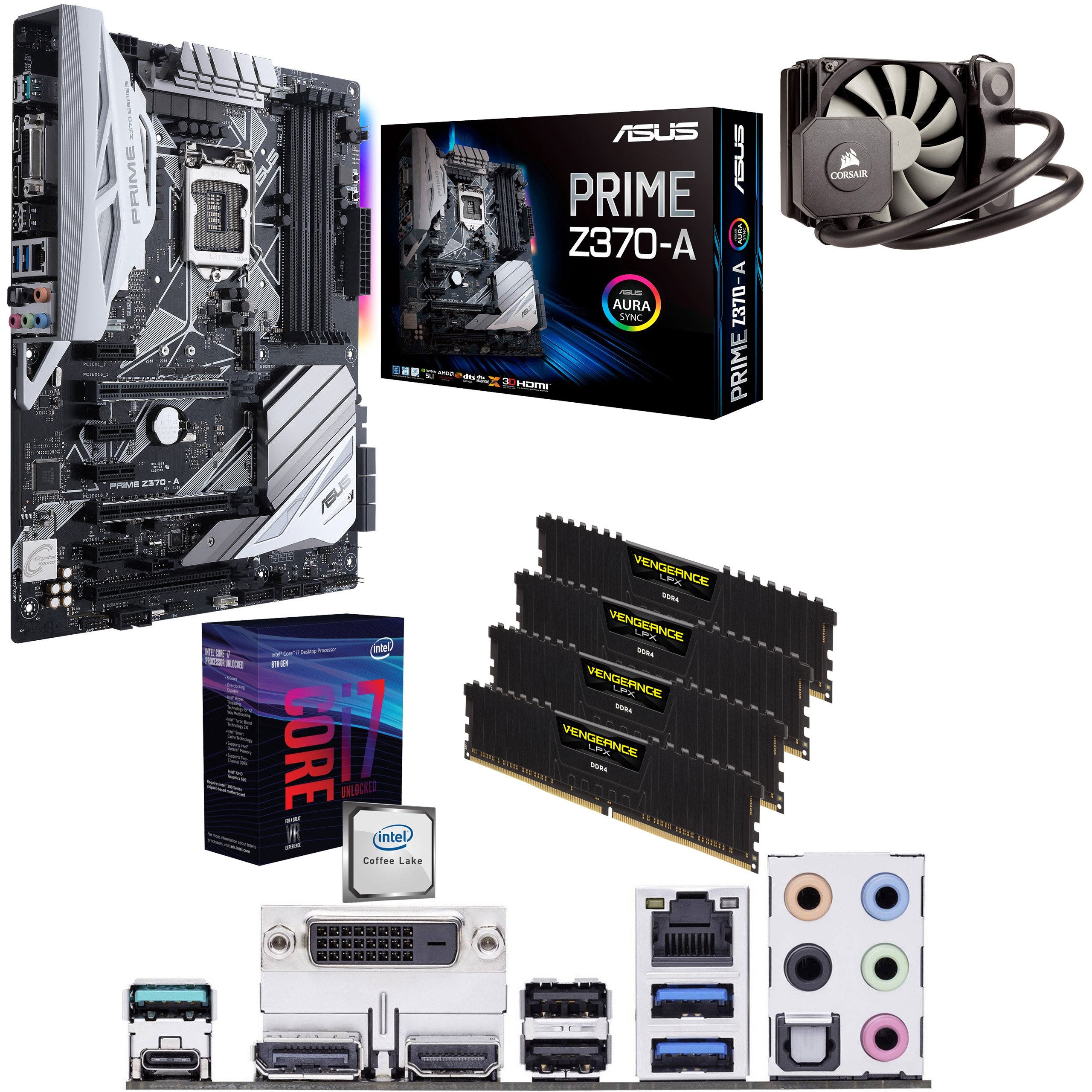 core i7 8700k ➕ASUS PRIME H370-A Intel Coffee Lake Core i7 8700k 5.0GHz Overclocked CPU, ASUS PRIME