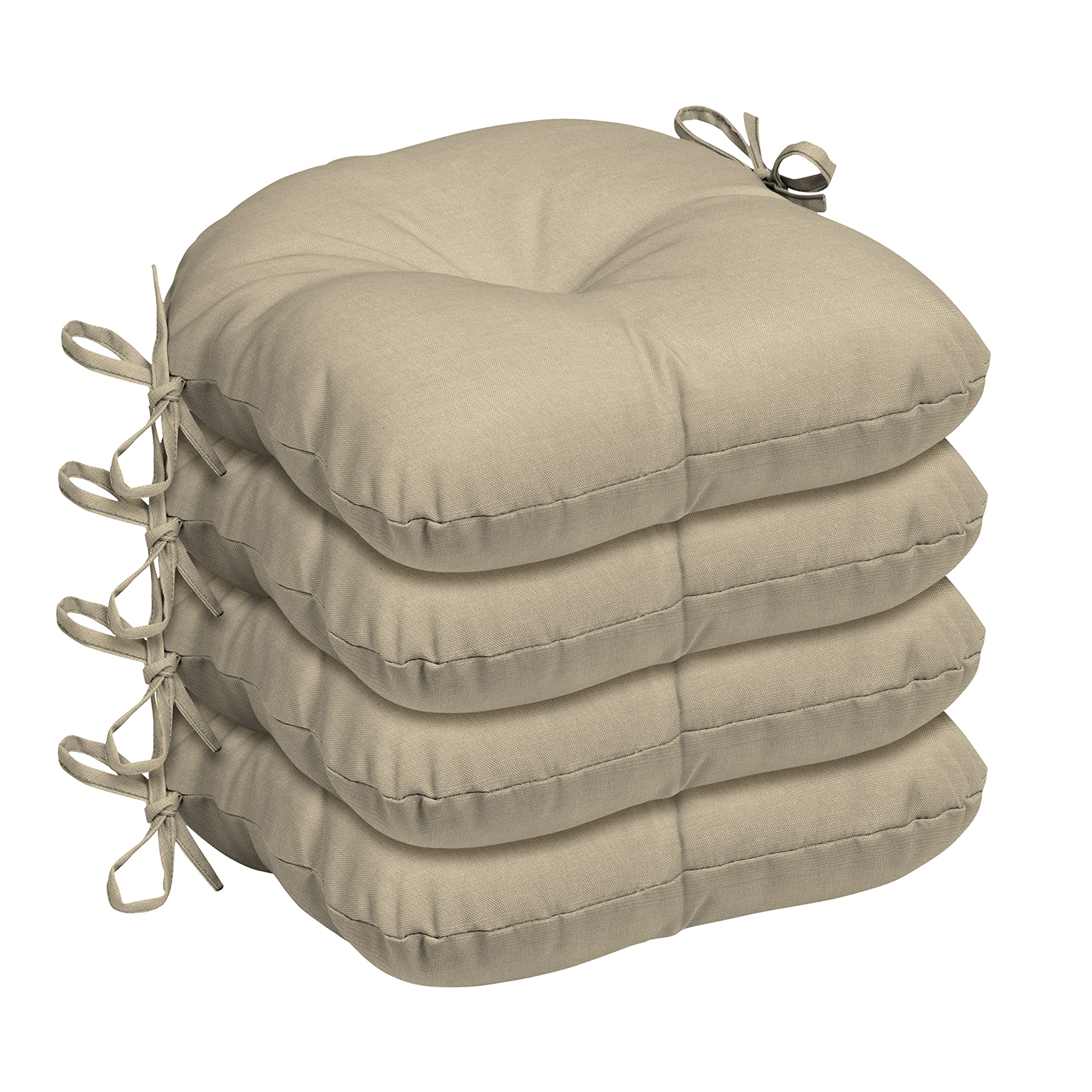 Arden Selections Outdoor Seat Cushion (4 Pack) Tan Leala, 15" D x 14.5" W x 3.5" H