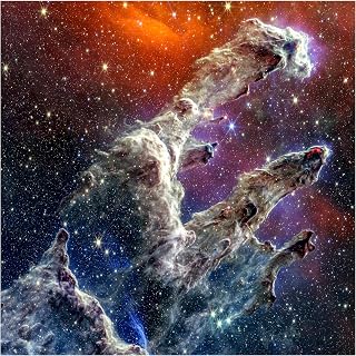 Empire Art Direct "Eagle Nebula: Pillars of Creation Frameless Free Floating Reverse Printed Tempered Art Glass Wall Art, Ready to Hang, Living Room, Bedroom & Office, 38" x 38" x 0.2"