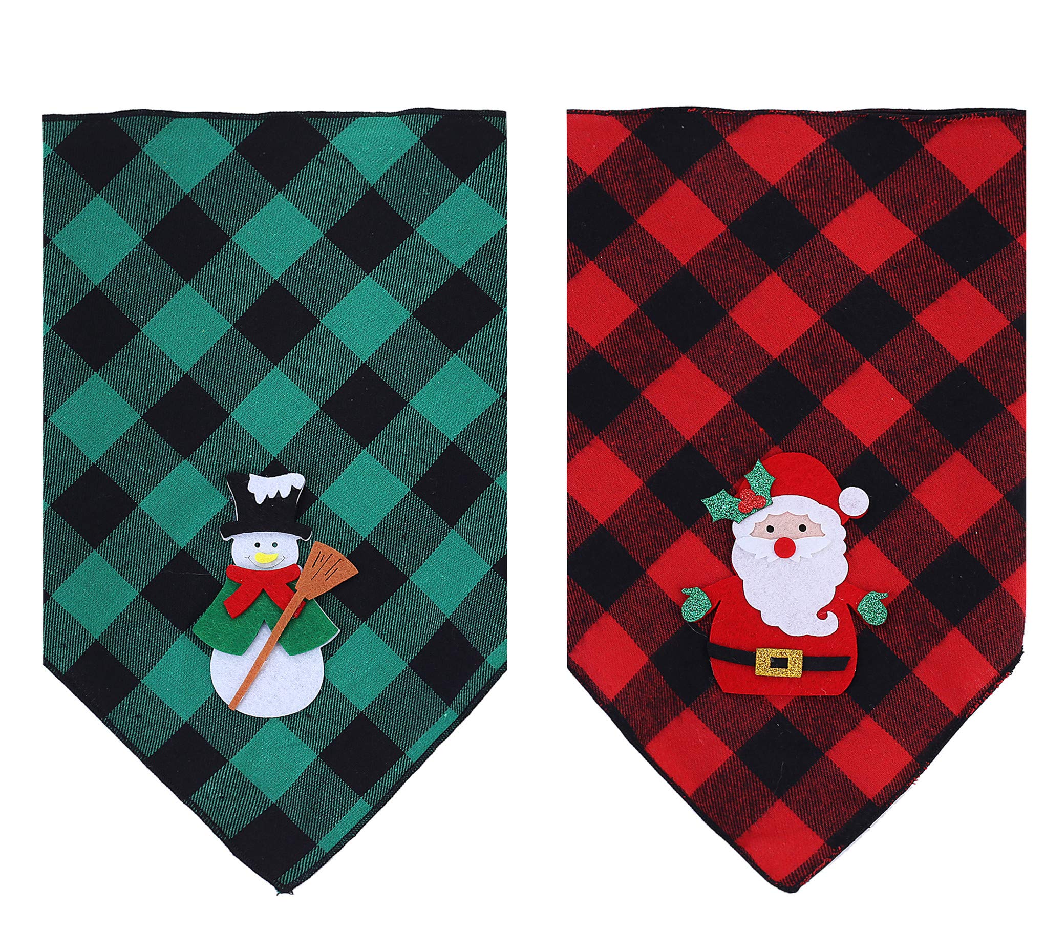 BoomBone 2 Unidades de pañuelo de Navidad para Perro con diseño de Papá Noel y muñeco de Nieve
