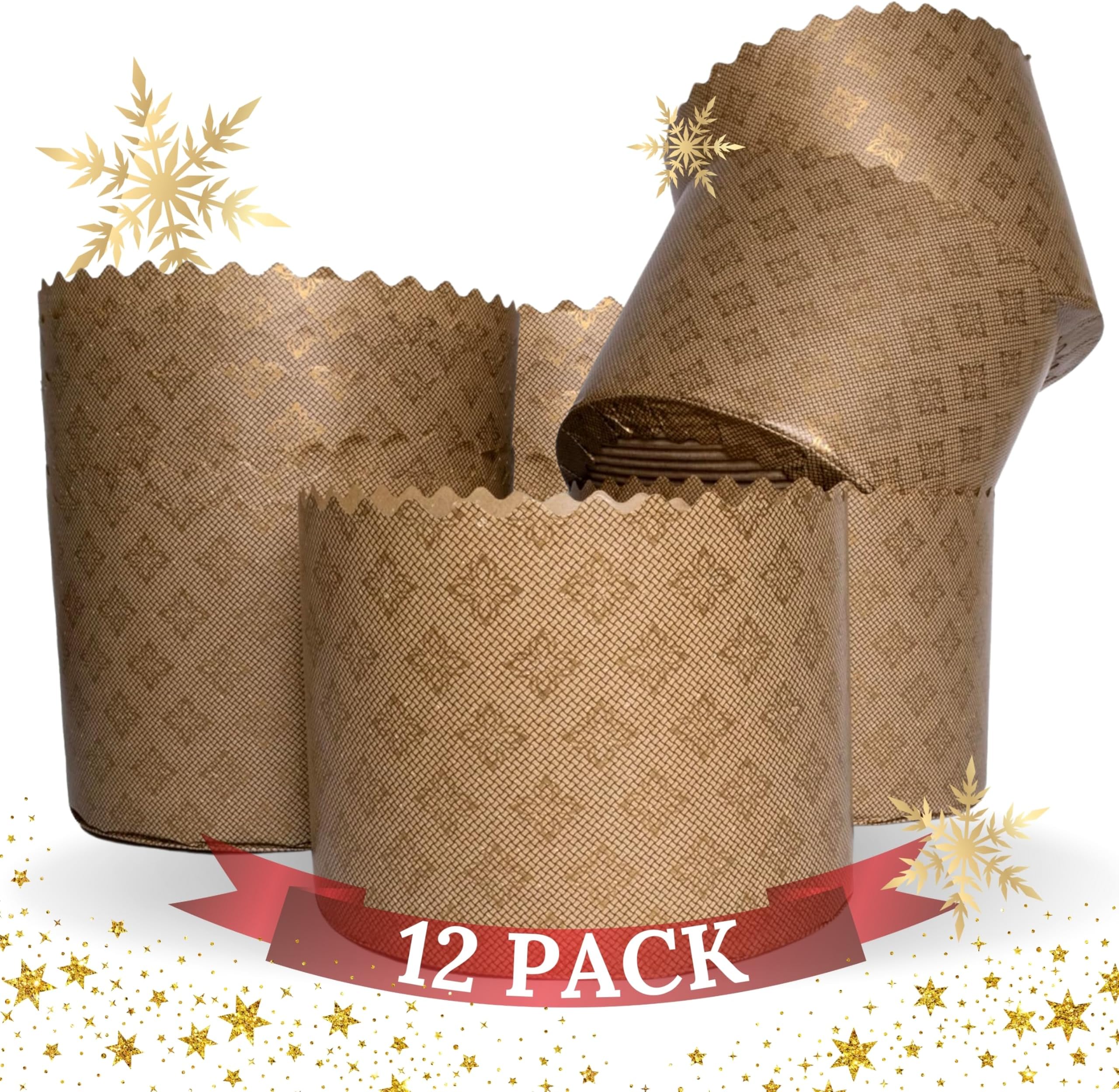 Pascha Non Stick Panettone Paper Mold - 12 Pack, 12 oz, 4.33x3.35-in