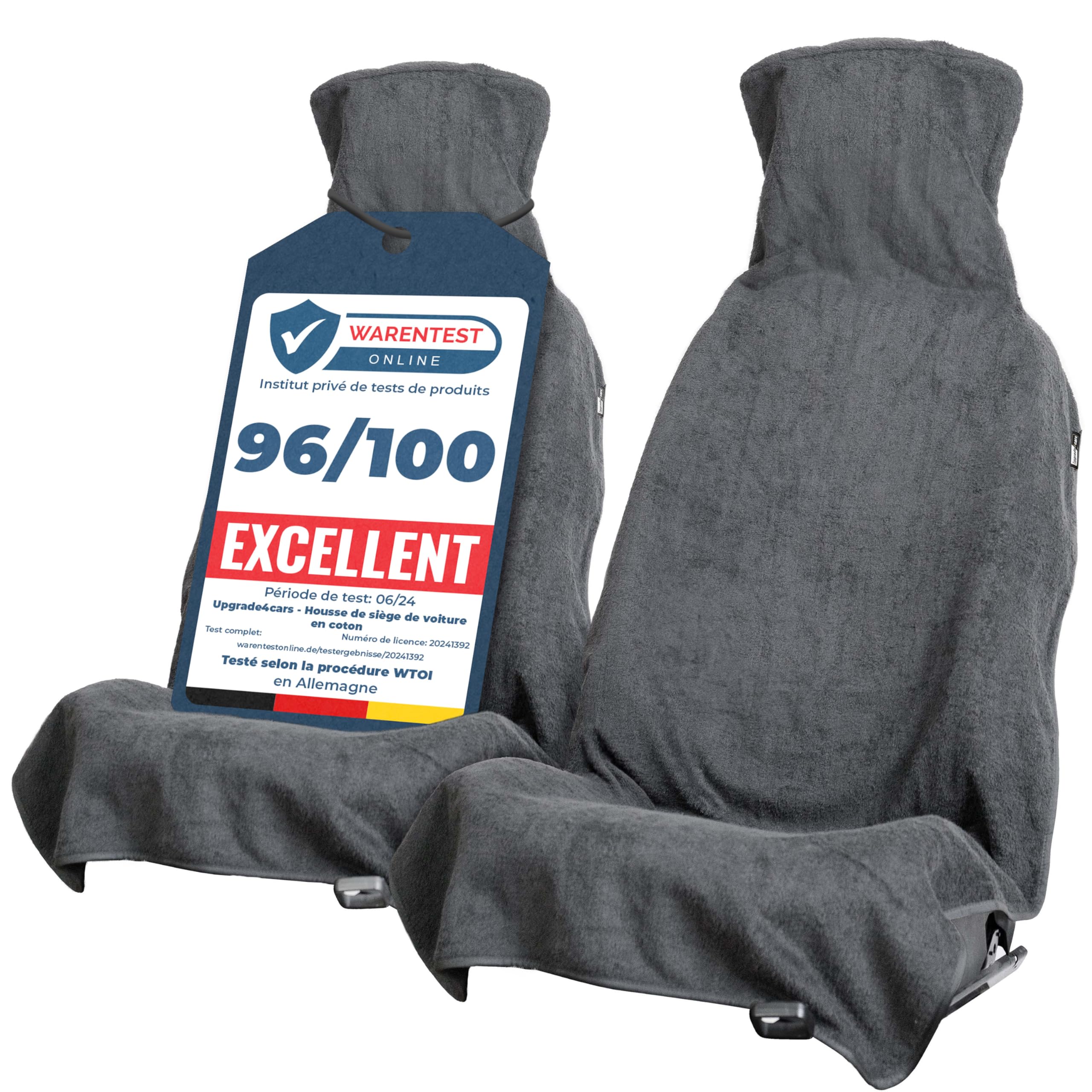 upgrade4cars 2 x Housse de Siege Voiture Universelle Avant Individuel Anti Transpiration pour Ete Sport Conducteur | Protection Siège Auto Utilitaire Universel en Coton